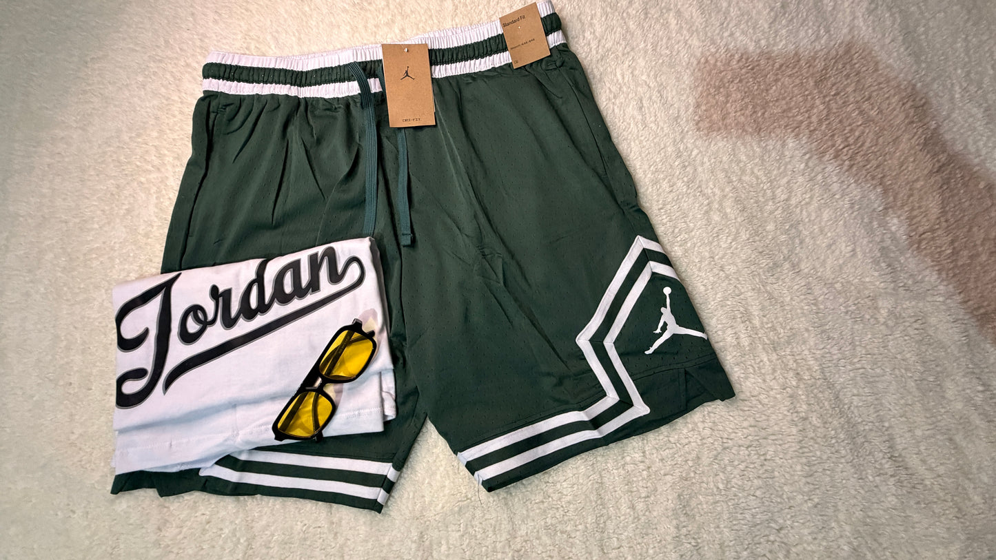 Short deportivo de hombre /premium verde/blanco talle 2XL
